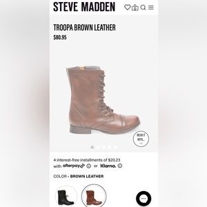 Steve Madden brown leather Troops combat boots